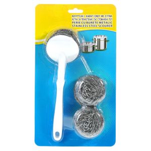 Четка с домакинска тел - 3 бр.