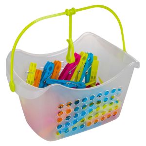 Кошница + щипки за пране - 40 бр.